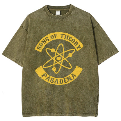 SONS OF THEORY Big Bang Humor Vintage Distressed T-shirt
