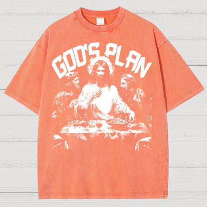 Unisex God's Plan Vintage Distressed T-shirt