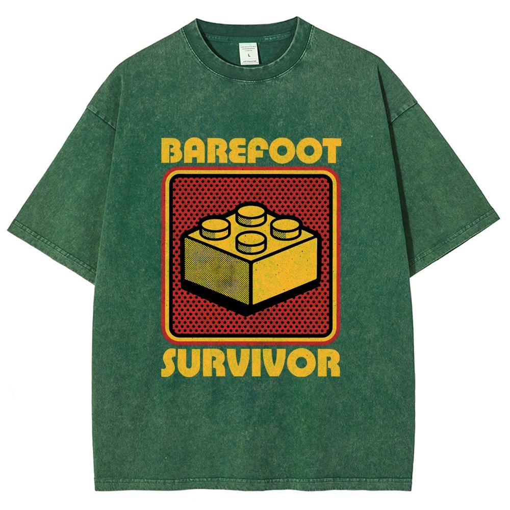 Foot Brick Survivor Vintage Distressed T-shirt