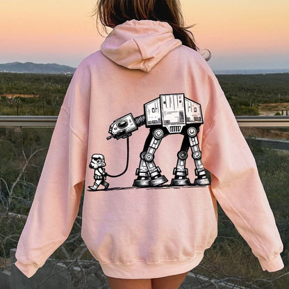 Galactic Robot Dog - Planetary Skirmishes Printed Back Unisex Cotton Hoodie