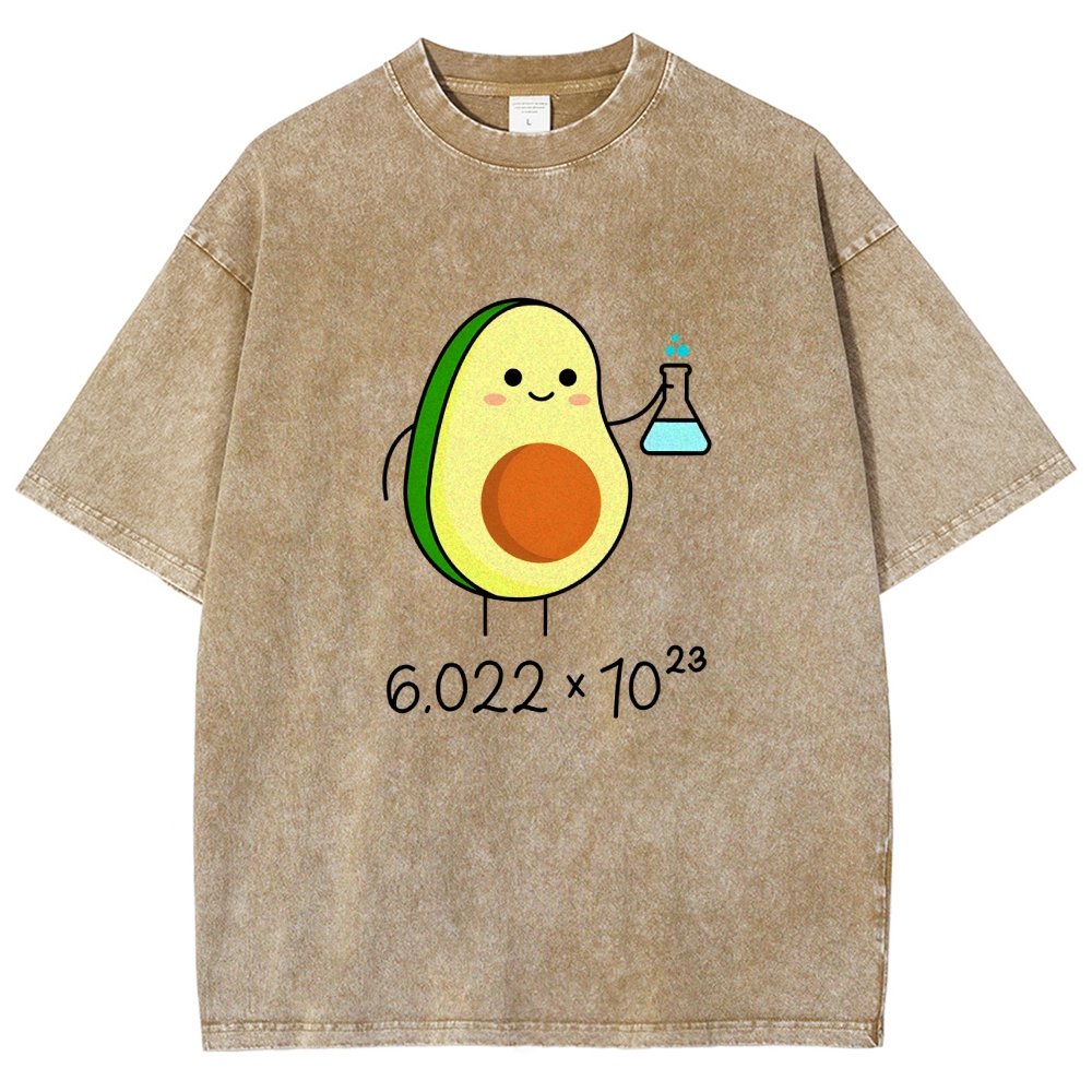 Avogadro's Number Pun. Cute Avocado Chemist Vintage Distressed T-shirt