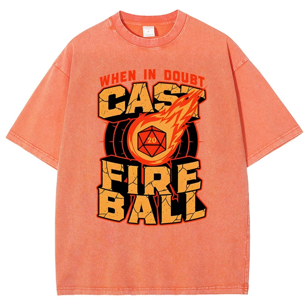 RPG Cast Fireball Quote Vintage Distressed T-shirt