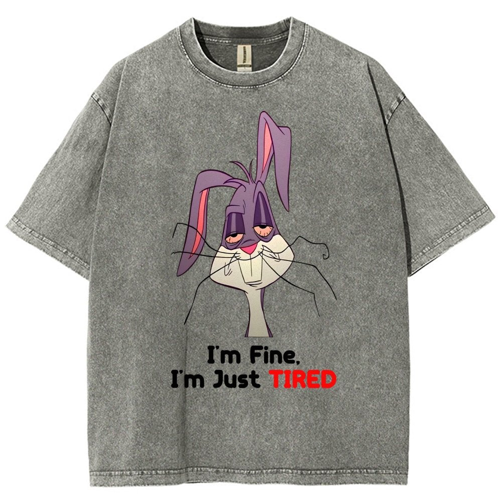 I'm Fine I'm Just Tired Vintage Distressed T-shirt