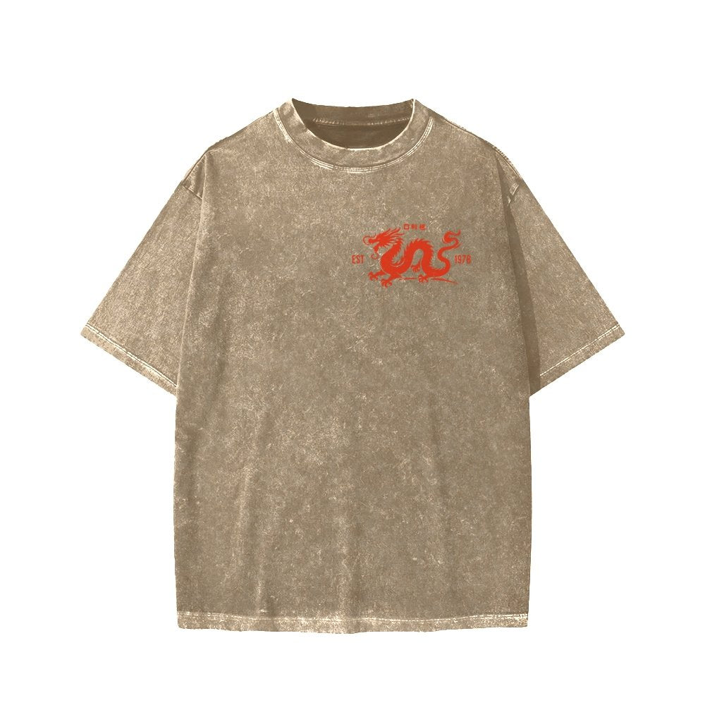 Lee Ho Fooks Front And Back Printing Washed T-shirt