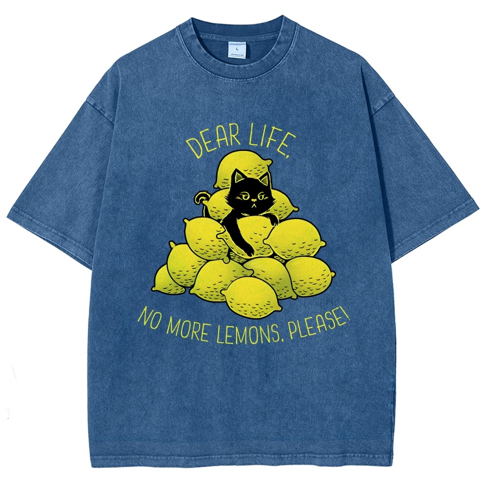 If Life Give You Lemons Black Cat Vintage Distressed T-shirt