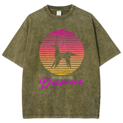 Cyberpunk Dreamer Vintage Distressed T-shirt