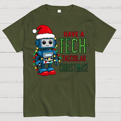 Have a Tech-Tacular Christmas! Cute Robot Holiday Geek T-Shirt