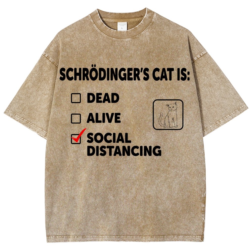 Schrodinger's Social Distancing Vintage Distressed T-shirt