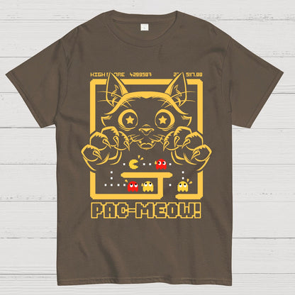 Vintage Game Cat Attack Pac Meow Geek T-Shirt