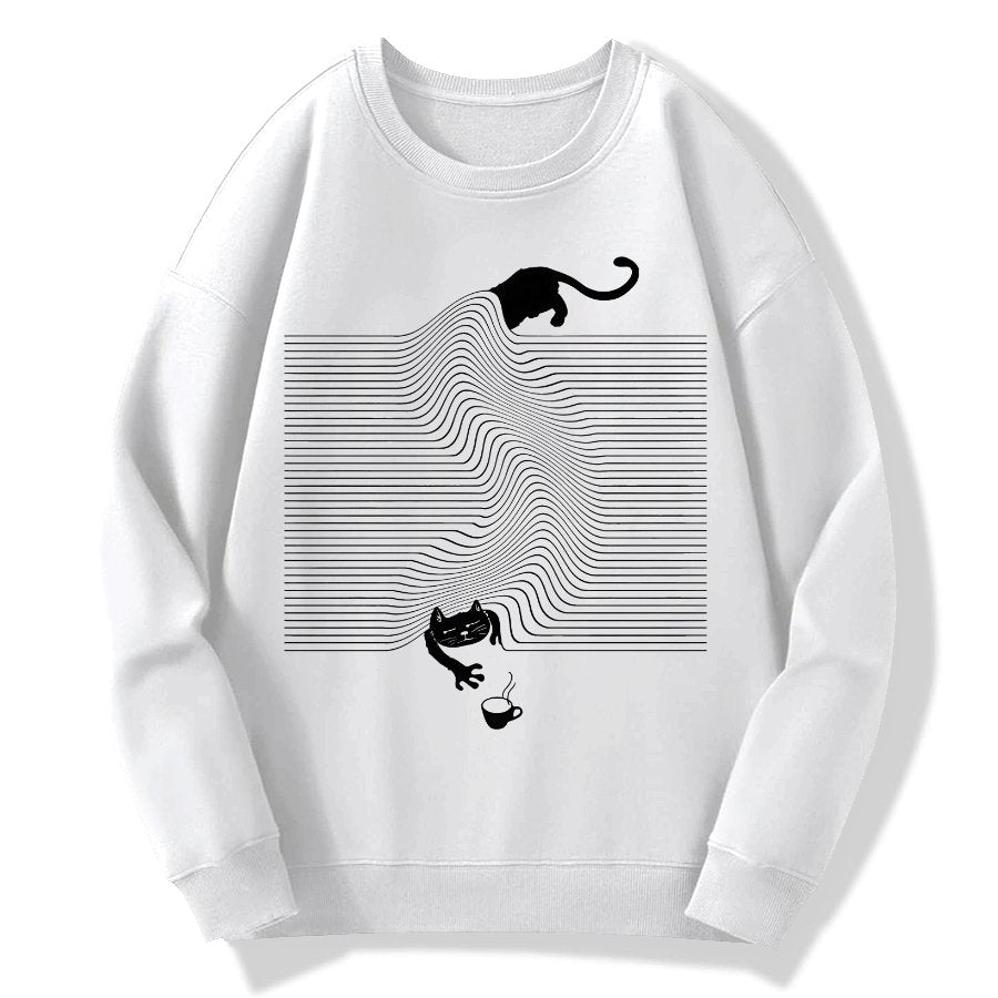 Funny Cat Geek Cotton Sweatshirt
