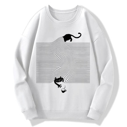 Funny Cat Geek Cotton Sweatshirt
