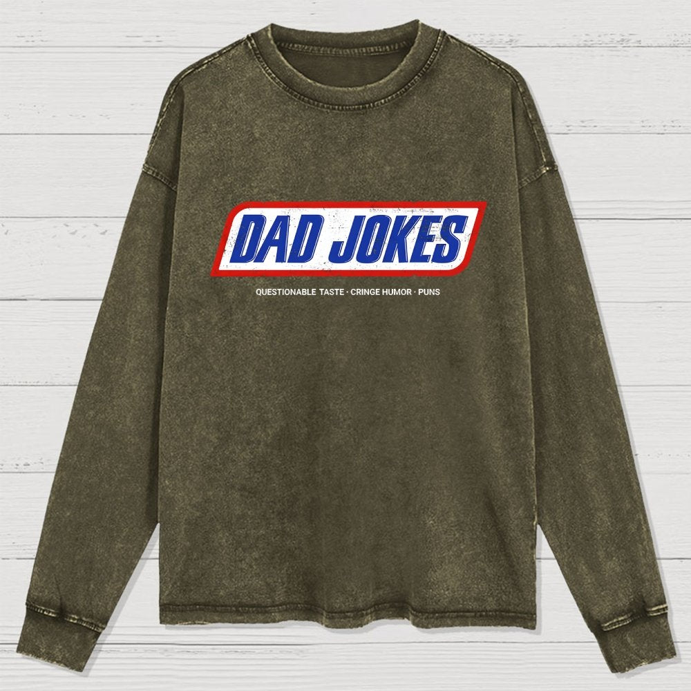 Dad Jokes - Questionable Taste Edition Washed Long Sleeve Tee