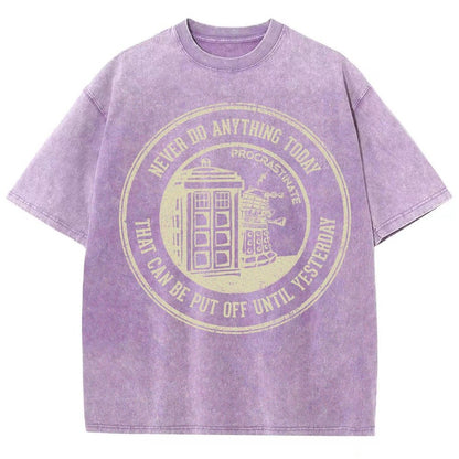 Time Travel Procrastination Vintage Distressed T-shirt