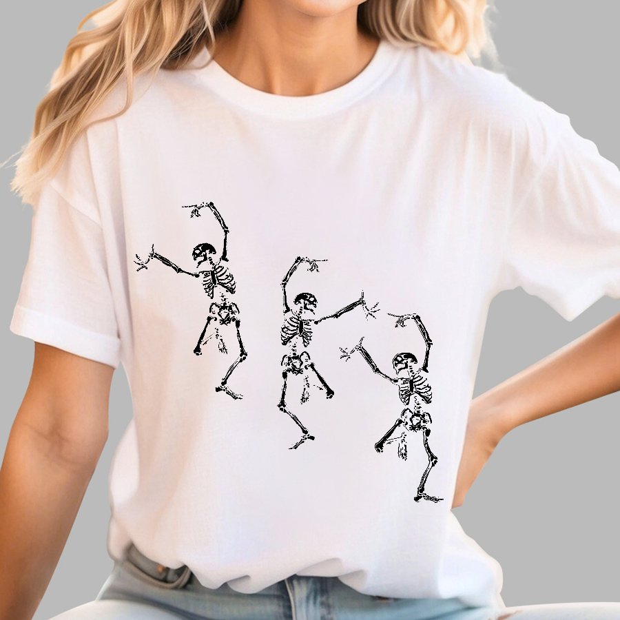 Skeleton Dancing Halloween Geeky T-Shirt