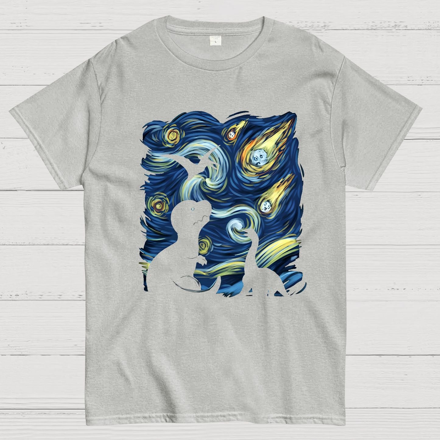 Dinosaurs in the starrynight Geeky T-Shirt