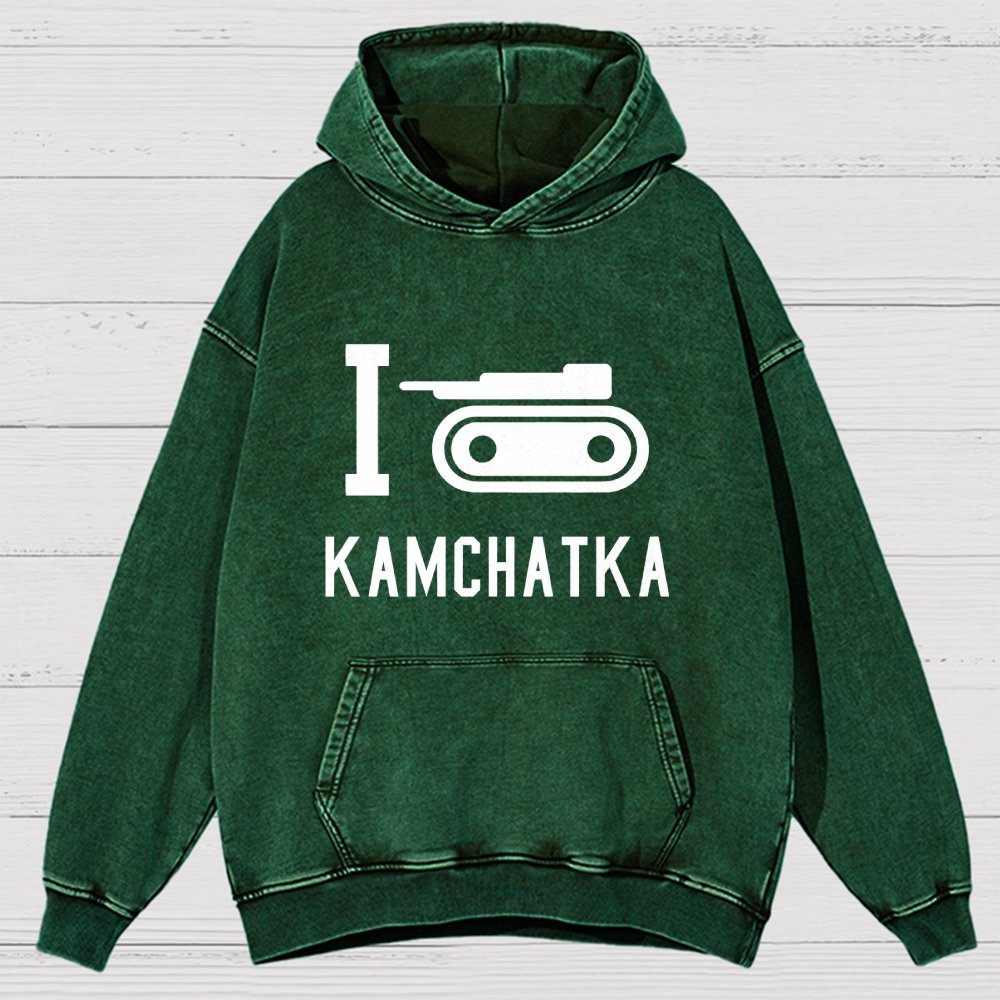 I Love Kamchatka  Vintage Distressed Hoodie