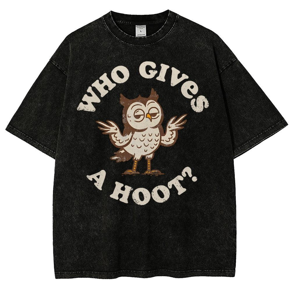 Who Gives a Hoot Vintage Distressed T-shirt