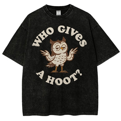 Who Gives a Hoot Vintage Distressed T-shirt