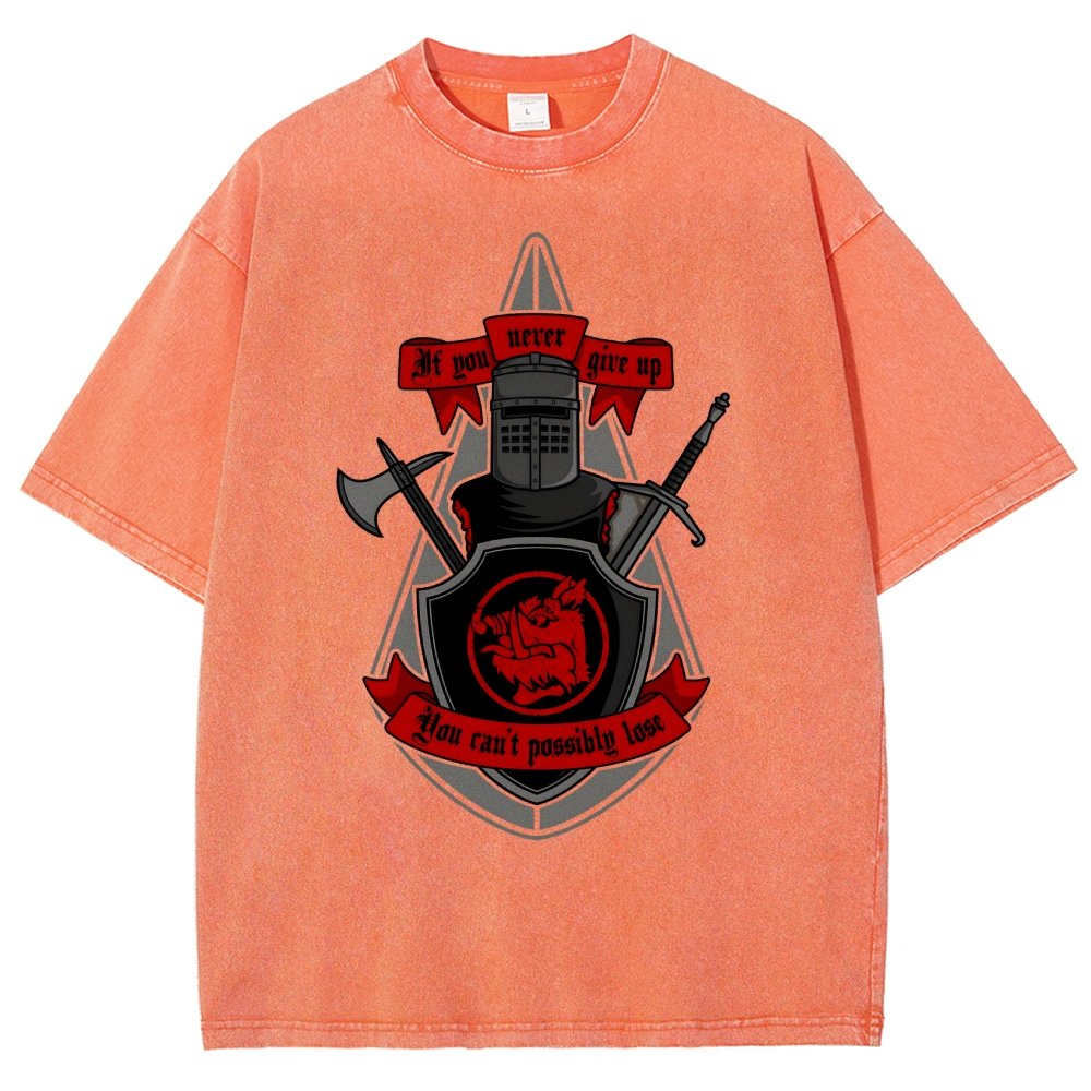 Never Give Up Vintage Distressed T-shirt