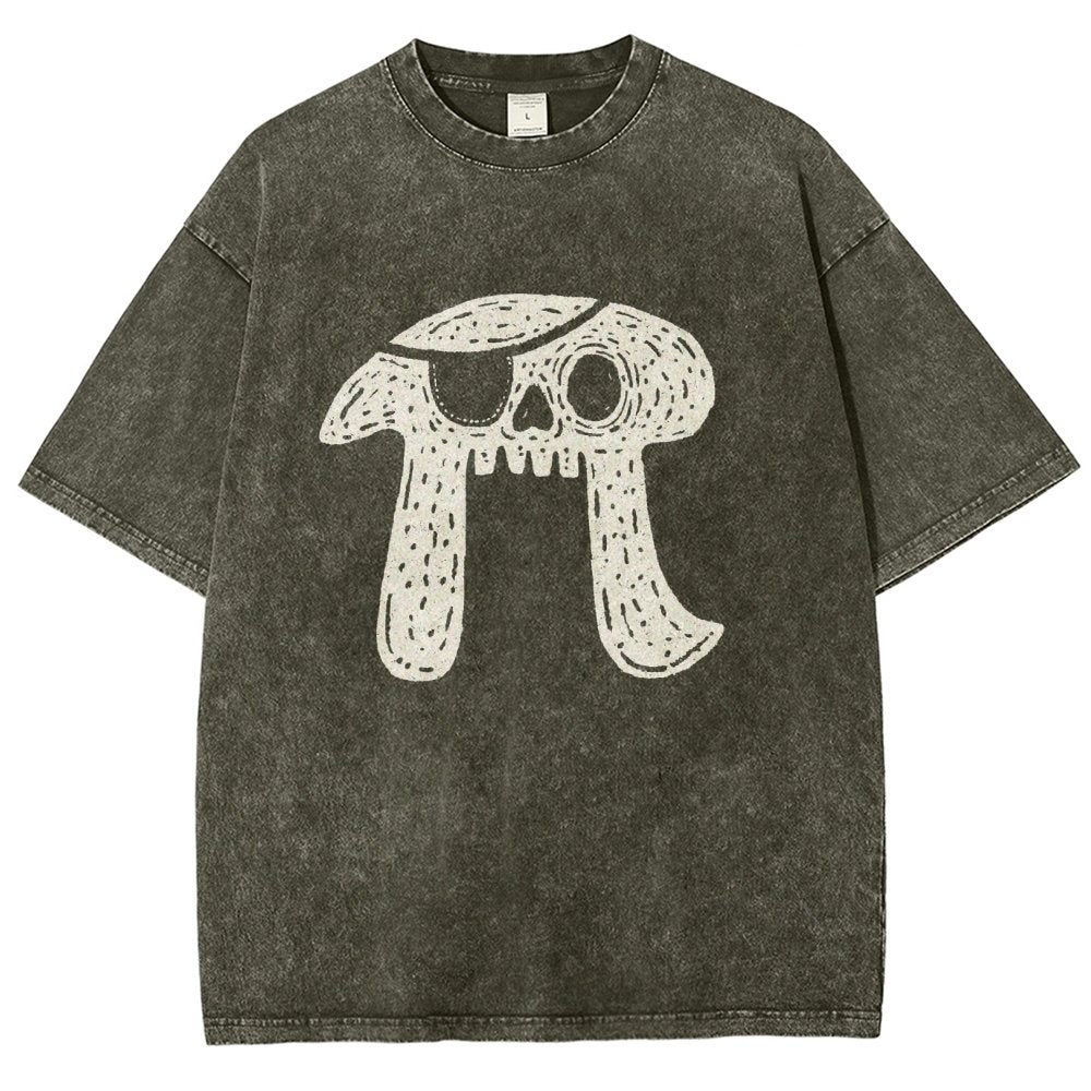 Pi-rate Skull Vintage Distressed T-shirt