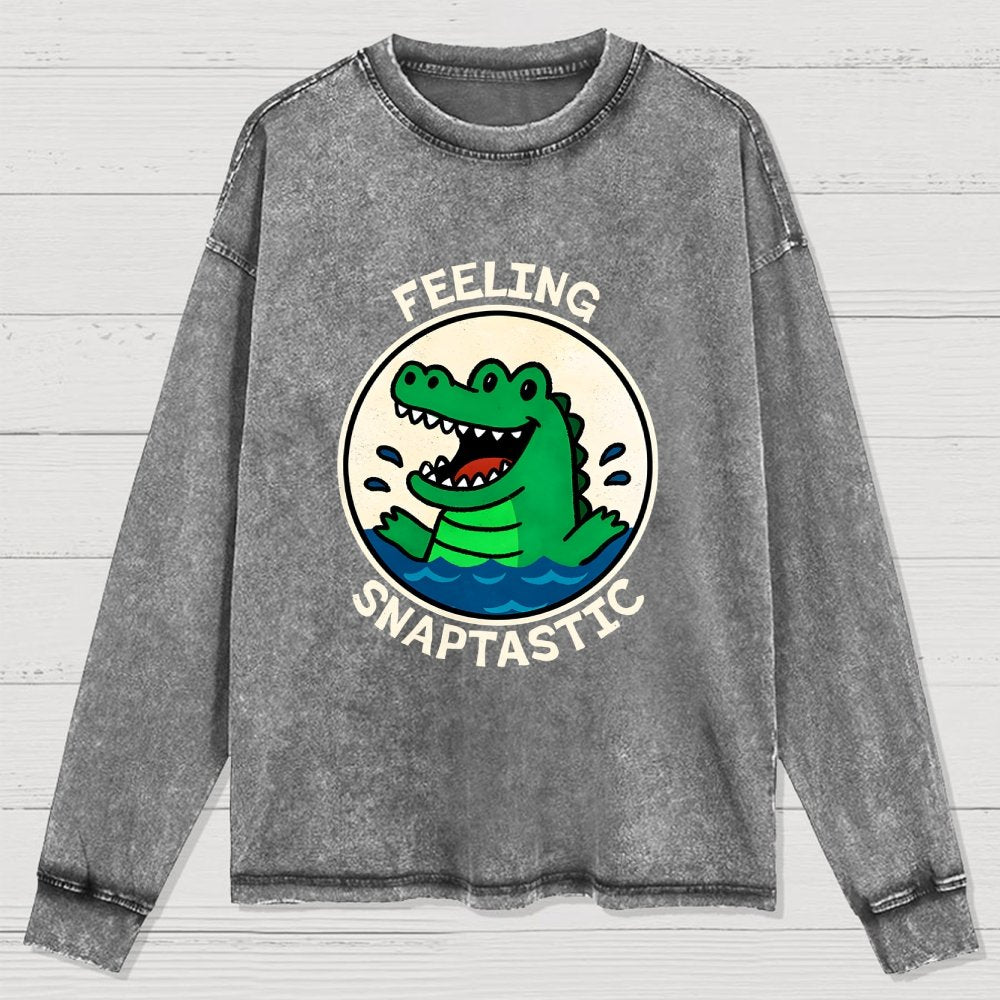 Feeling Snaptastic Washed Long Sleeve Tee