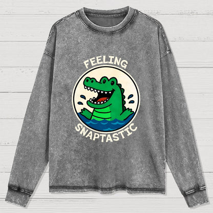 Feeling Snaptastic Washed Long Sleeve Tee