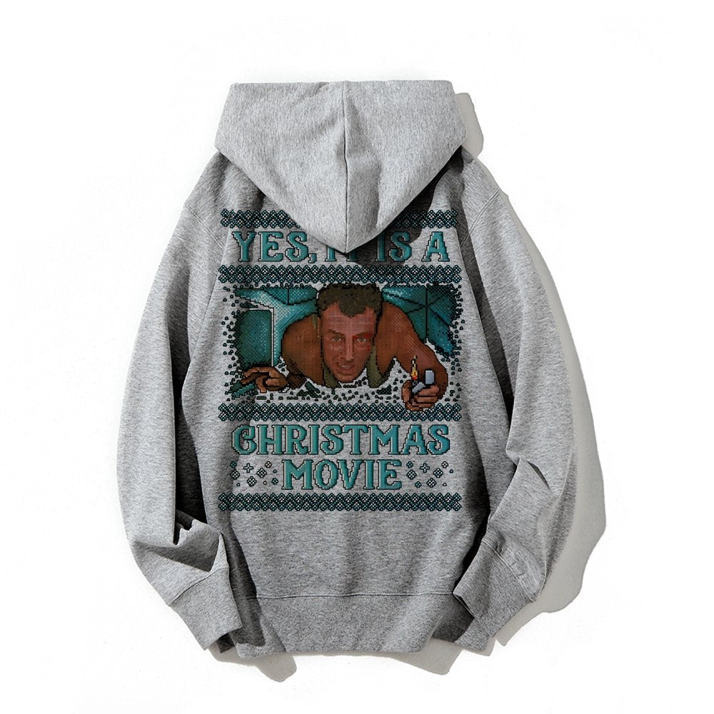 Gen-X Christmas Movie Printed Back Unisex Cotton Hoodie