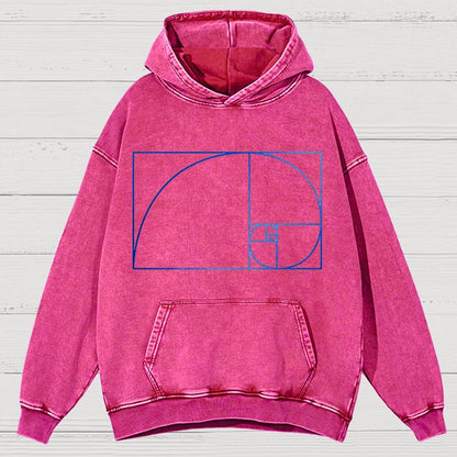 Distressed Fibonacci Spiral Geek Graphic Vintage Distressed Hoodie