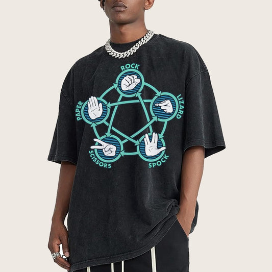 Rock Paper Scissors Lizard Spock Vintage Distressed T-shirt