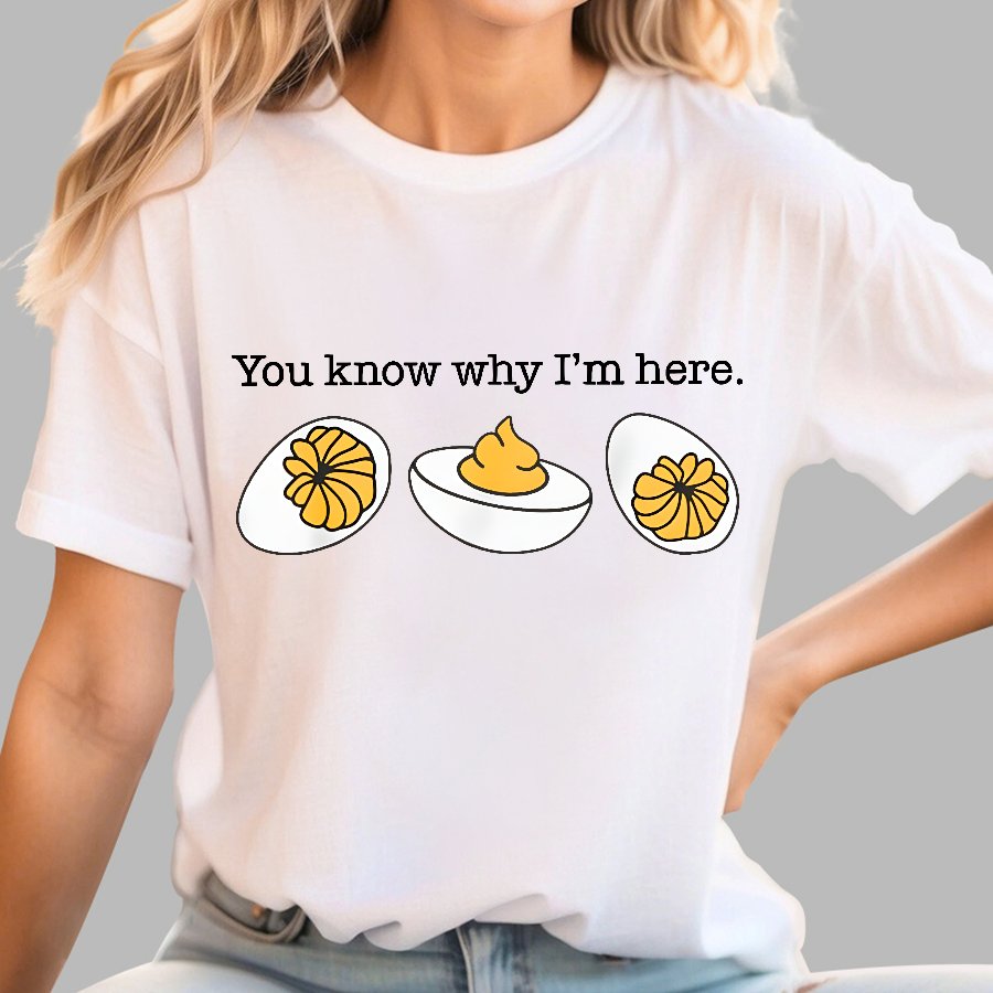 Retro Thanksgiving Dinner You Know Why I'm Here Deviled Egg Geek T-Shirt