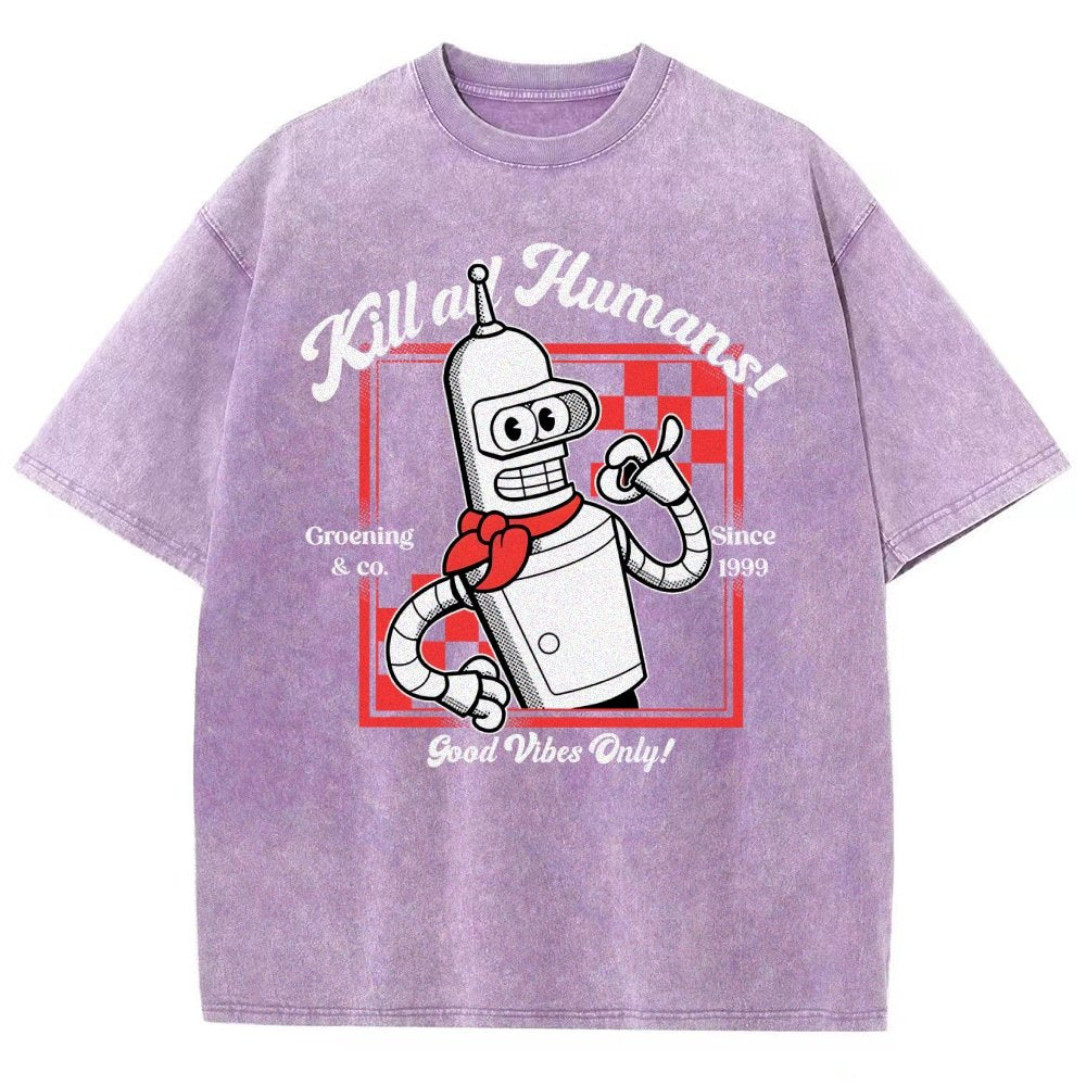 Kill All Humans Vintage Distressed T-shirt