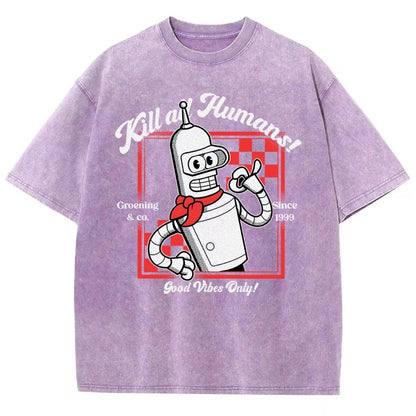 Kill All Humans Vintage Distressed T-shirt