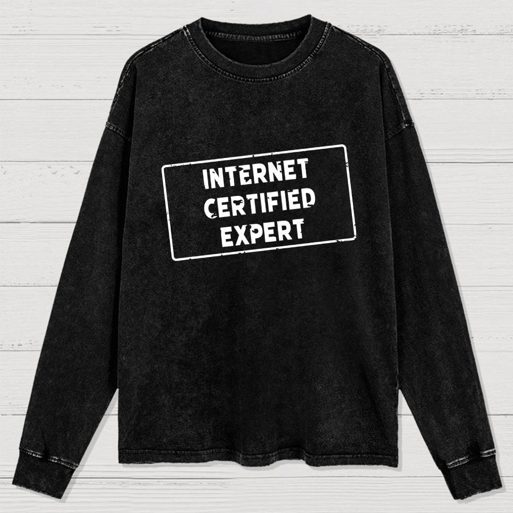 Internet Certified Expert Washed Long Sleeve Tee