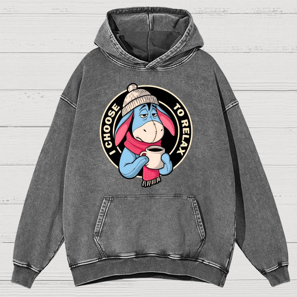 I Chose To Relax Vintage Distressed Hoodie
