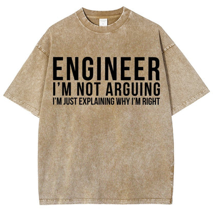 Engineer I Am Not Arguing Vintage Distressed T-shirt