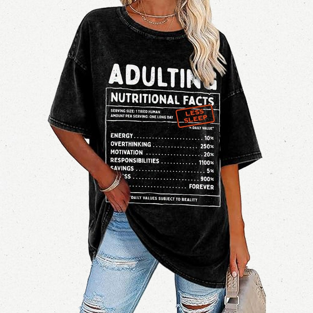 Adulting Facts Vintage Distressed T-shirt