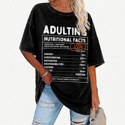 Adulting Facts Vintage Distressed T-shirt