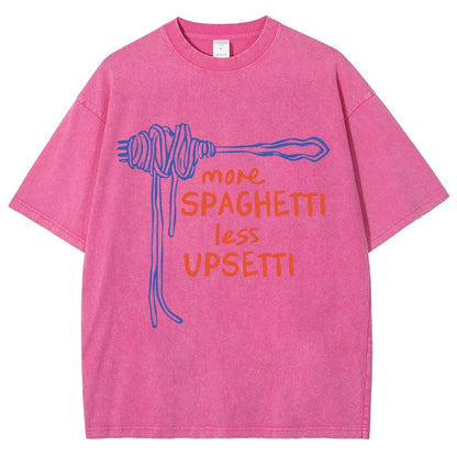 More Spaghetti Less Upsetti  Vintage Distressed T-shirt