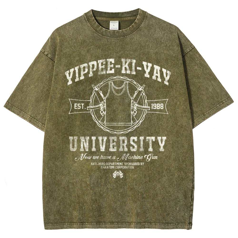 Yippee-Ki-Yay University Vintage Distressed T-shirt