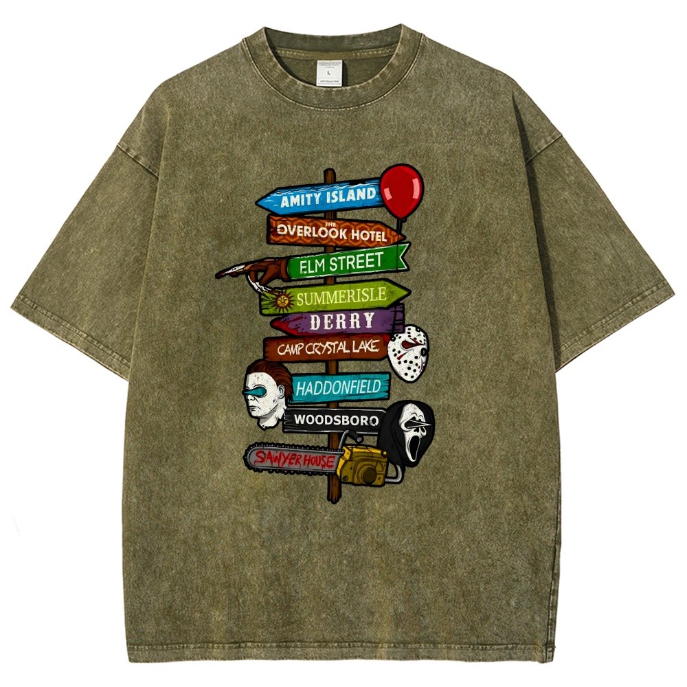 Horrible Road Signs Vintage Distressed T-shirt