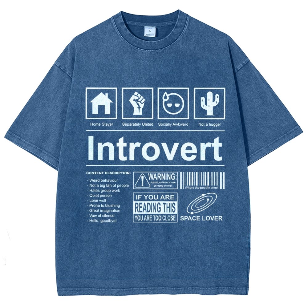 Introvert Label- Vintage Distressed T-shirt