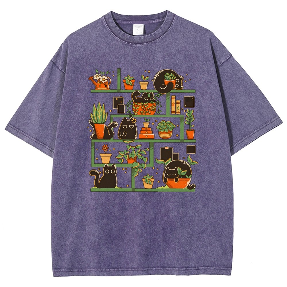 Kitten Garden Vintage Distressed T-shirt