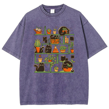 Kitten Garden Vintage Distressed T-shirt