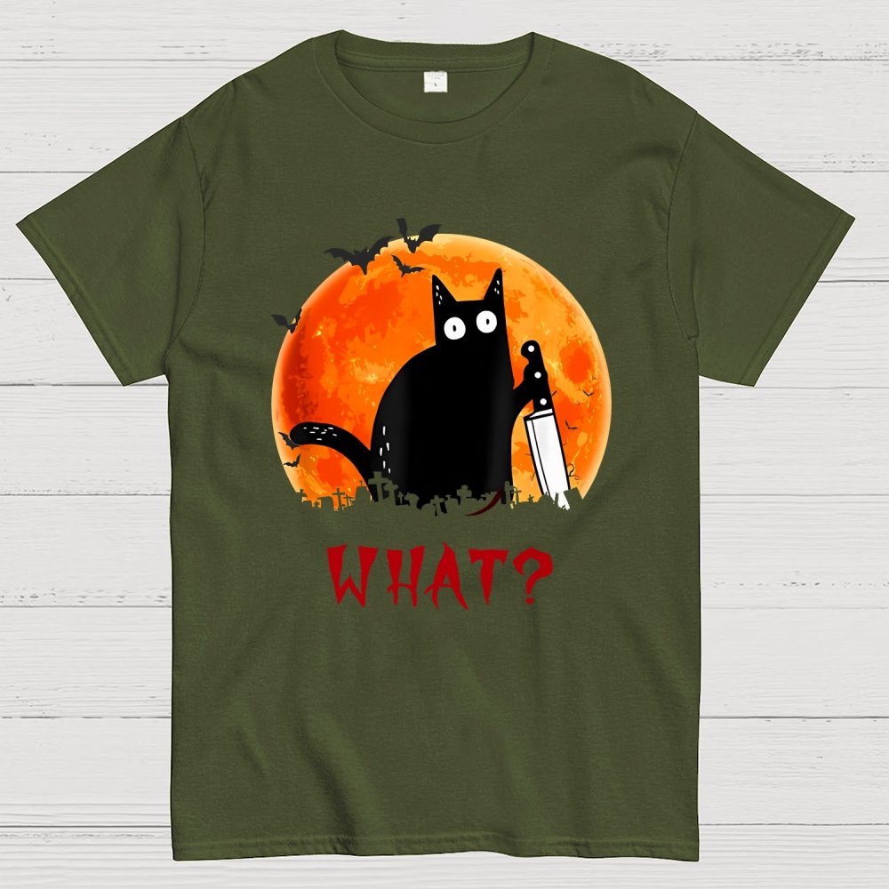 Cat What Funny Halloween Unisex Geek T-Shirt