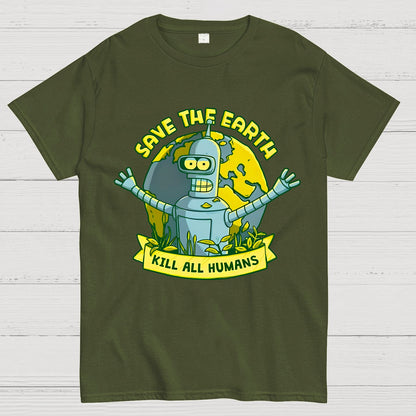 Save The Earth Kill All Humans Geek T-Shirt