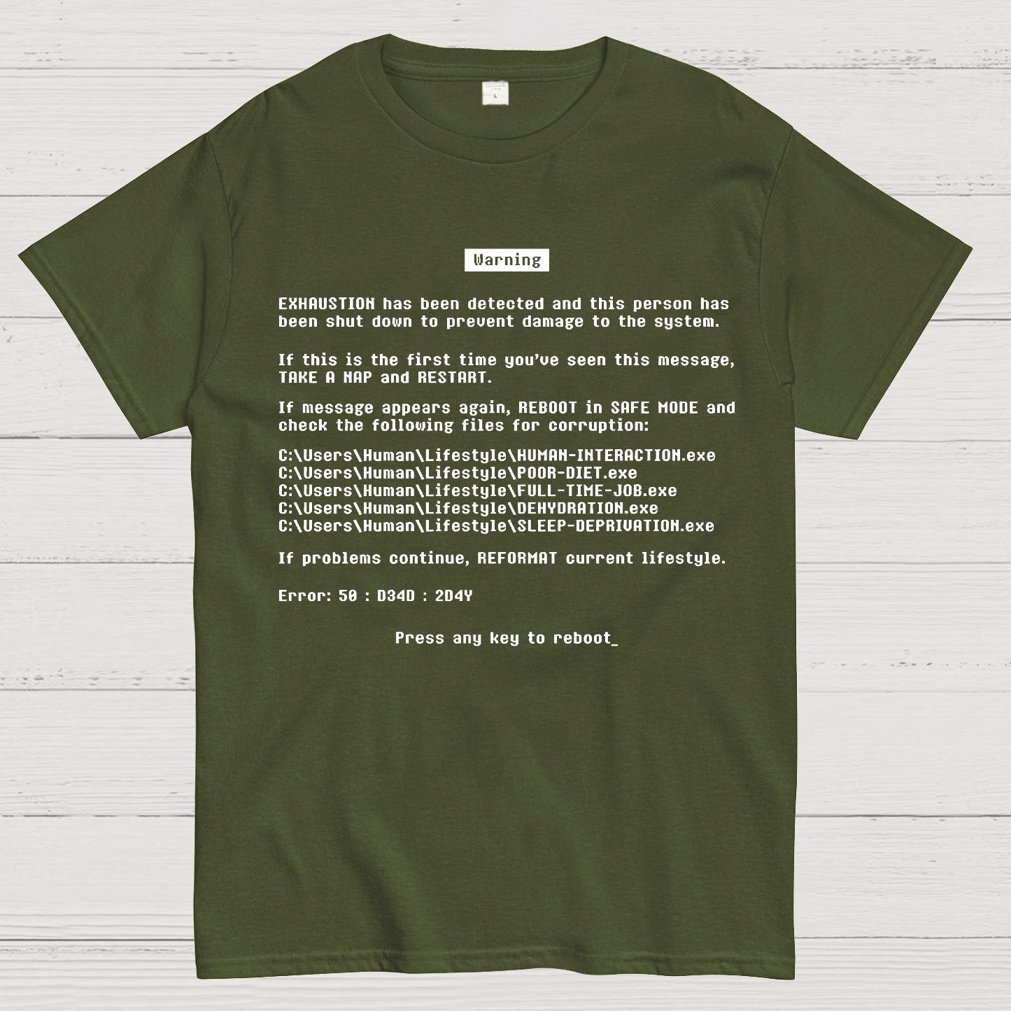 Blue Screen of Exhaustion Geek T-Shirt