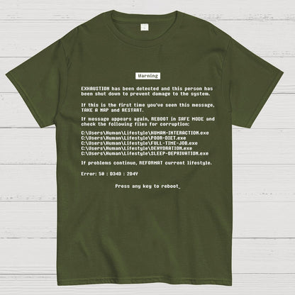 Blue Screen of Exhaustion Geek T-Shirt