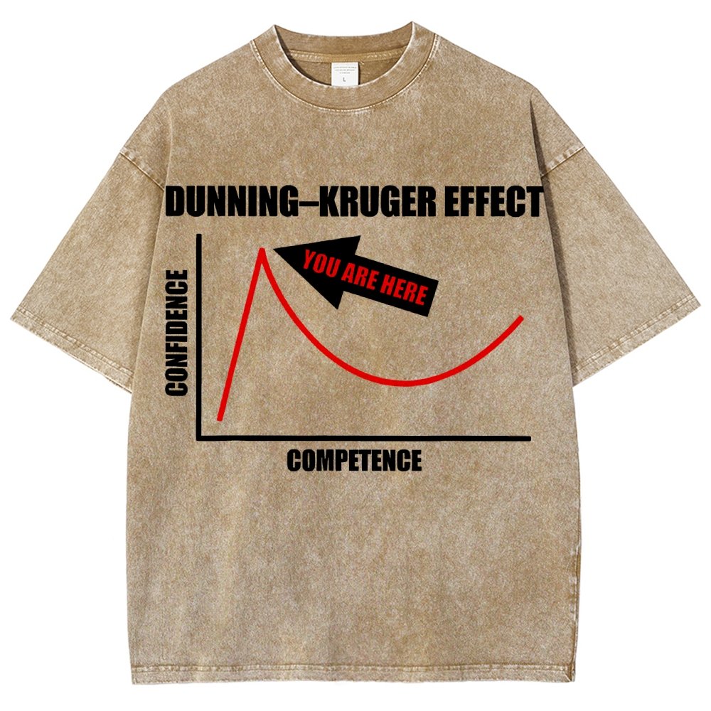 Dunning–Kruger Effect Cognitive Bias Funny You Are Here Vintage Distressed T-shirt