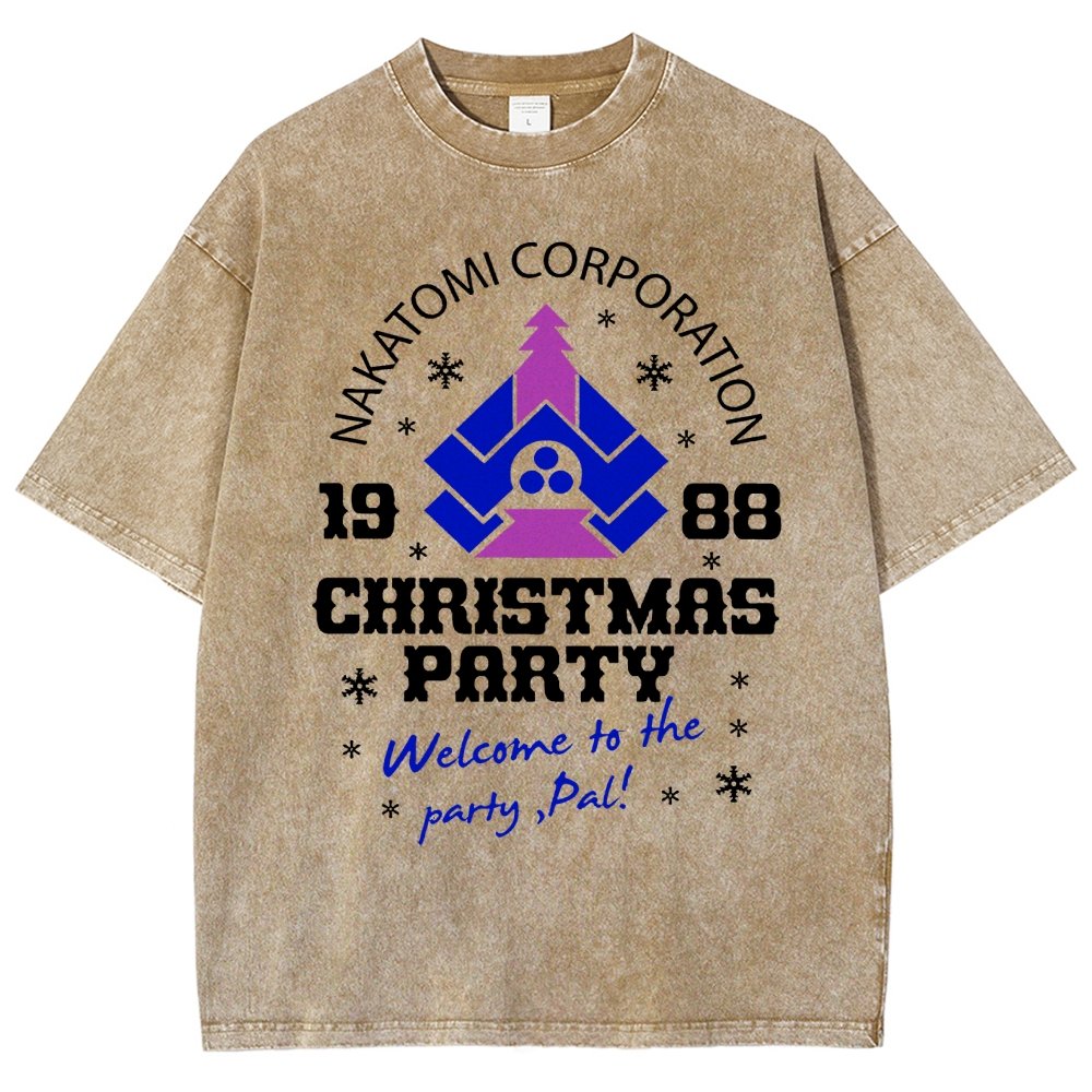 Nakatomi Christmas Party Vintage Distressed T-shirt