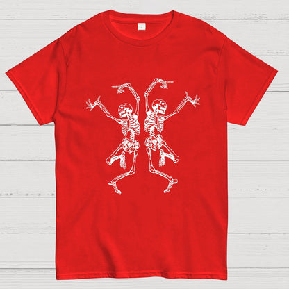 Fall Dancing Skeleton Halloween Geeky T-Shirt